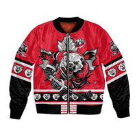 Personalized Polar Bear Hockey Canada Bomber Jacket Maple Leaf Ice Warrior