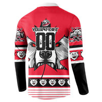 Personalized Polar Bear Hockey Canada Button Sweatshirt Maple Leaf Ice Warrior