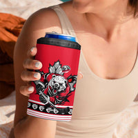 Polar Bear Hockey Canada 4 in 1 Can Cooler Tumbler Maple Leaf Ice Warrior