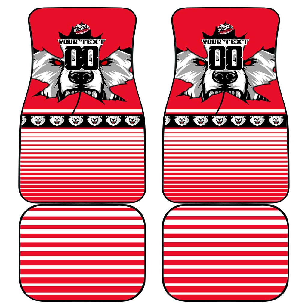 Polar Bear Hockey Canada Car Mats Maple Leaf Ice Warrior