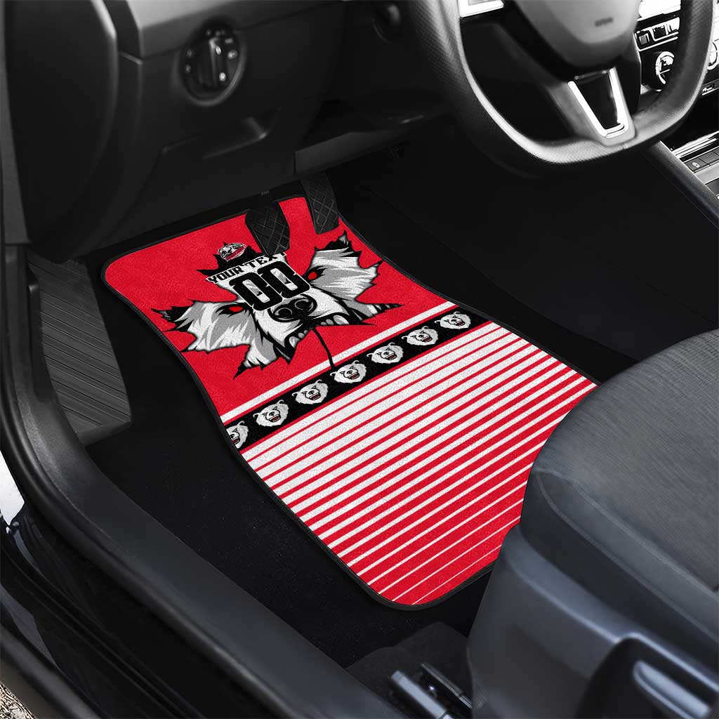 Polar Bear Hockey Canada Car Mats Maple Leaf Ice Warrior