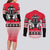 Personalized Polar Bear Hockey Canada Couples Matching Long Sleeve Bodycon Dress and Long Sleeve Button Shirt Maple Leaf Ice Warrior