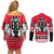 Personalized Polar Bear Hockey Canada Couples Matching Off Shoulder Short Dress and Long Sleeve Button Shirt Maple Leaf Ice Warrior