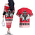 Personalized Polar Bear Hockey Canada Couples Matching Off The Shoulder Long Sleeve Dress and Hawaiian Shirt Maple Leaf Ice Warrior