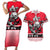 Personalized Polar Bear Hockey Canada Couples Matching Short Sleeve Bodycon Dress and Hawaiian Shirt Maple Leaf Ice Warrior