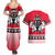 Personalized Polar Bear Hockey Canada Couples Matching Summer Maxi Dress and Hawaiian Shirt Maple Leaf Ice Warrior