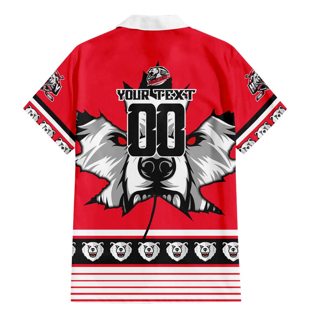 Personalized Polar Bear Hockey Canada Family Matching Mermaid Dress and Hawaiian Shirt Maple Leaf Ice Warrior