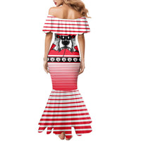 Personalized Polar Bear Hockey Canada Family Matching Mermaid Dress and Hawaiian Shirt Maple Leaf Ice Warrior