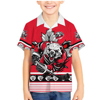 Personalized Polar Bear Hockey Canada Family Matching Mermaid Dress and Hawaiian Shirt Maple Leaf Ice Warrior