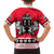 Personalized Polar Bear Hockey Canada Family Matching Off Shoulder Short Dress and Hawaiian Shirt Maple Leaf Ice Warrior