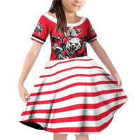 Personalized Polar Bear Hockey Canada Family Matching Off Shoulder Short Dress and Hawaiian Shirt Maple Leaf Ice Warrior