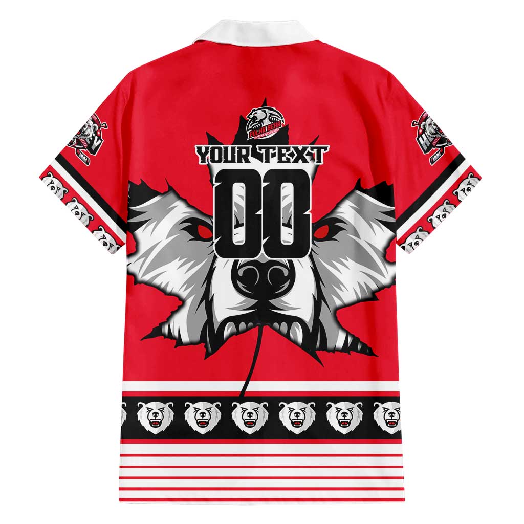 Personalized Polar Bear Hockey Canada Family Matching Short Sleeve Bodycon Dress and Hawaiian Shirt Maple Leaf Ice Warrior