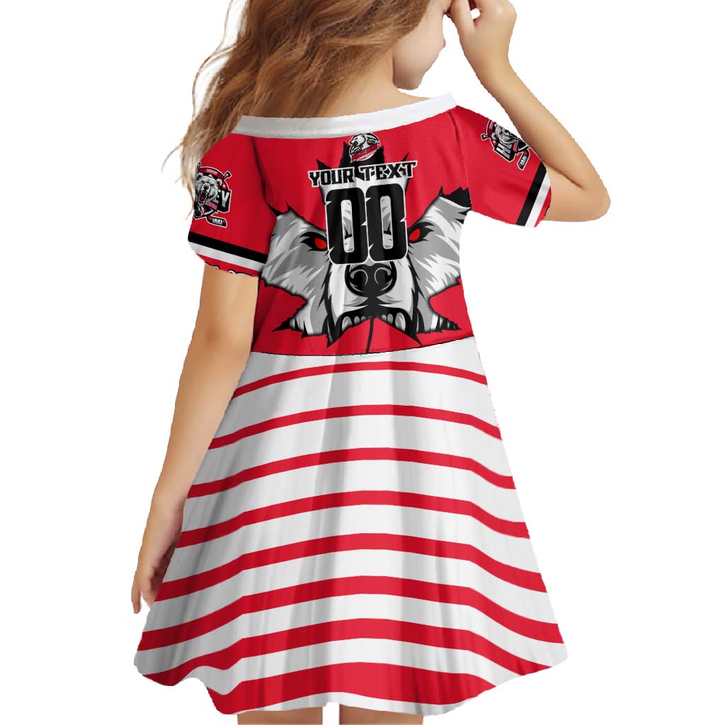Personalized Polar Bear Hockey Canada Family Matching Tank Maxi Dress and Hawaiian Shirt Maple Leaf Ice Warrior
