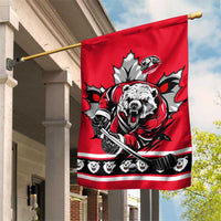 Polar Bear Hockey Canada Garden Flag Maple Leaf Ice Warrior