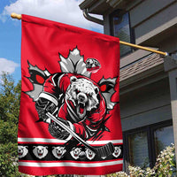 Polar Bear Hockey Canada Garden Flag Maple Leaf Ice Warrior