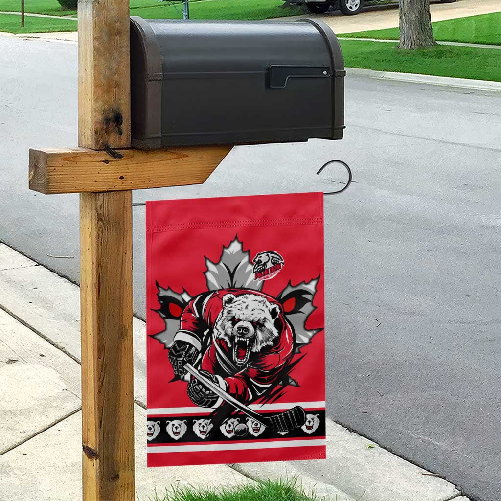 Polar Bear Hockey Canada Garden Flag Maple Leaf Ice Warrior
