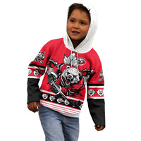 Personalized Polar Bear Hockey Canada Kid Hoodie Maple Leaf Ice Warrior