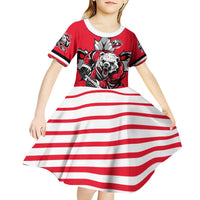 Personalized Polar Bear Hockey Canada Kid Short Sleeve Dress Maple Leaf Ice Warrior