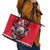 Polar Bear Hockey Canada Leather Tote Bag Maple Leaf Ice Warrior