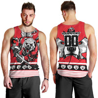 Personalized Polar Bear Hockey Canada Men Tank Top Maple Leaf Ice Warrior