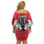 Personalized Polar Bear Hockey Canada Off Shoulder Short Dress Maple Leaf Ice Warrior