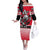 Personalized Polar Bear Hockey Canada Off The Shoulder Long Sleeve Dress Maple Leaf Ice Warrior
