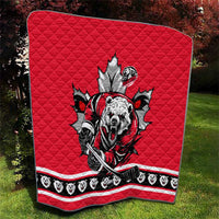Polar Bear Hockey Canada Quilt Maple Leaf Ice Warrior