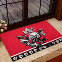 Polar Bear Hockey Canada Rubber Doormat Maple Leaf Ice Warrior