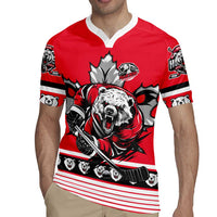 Personalized Polar Bear Hockey Canada Rugby Jersey Maple Leaf Ice Warrior