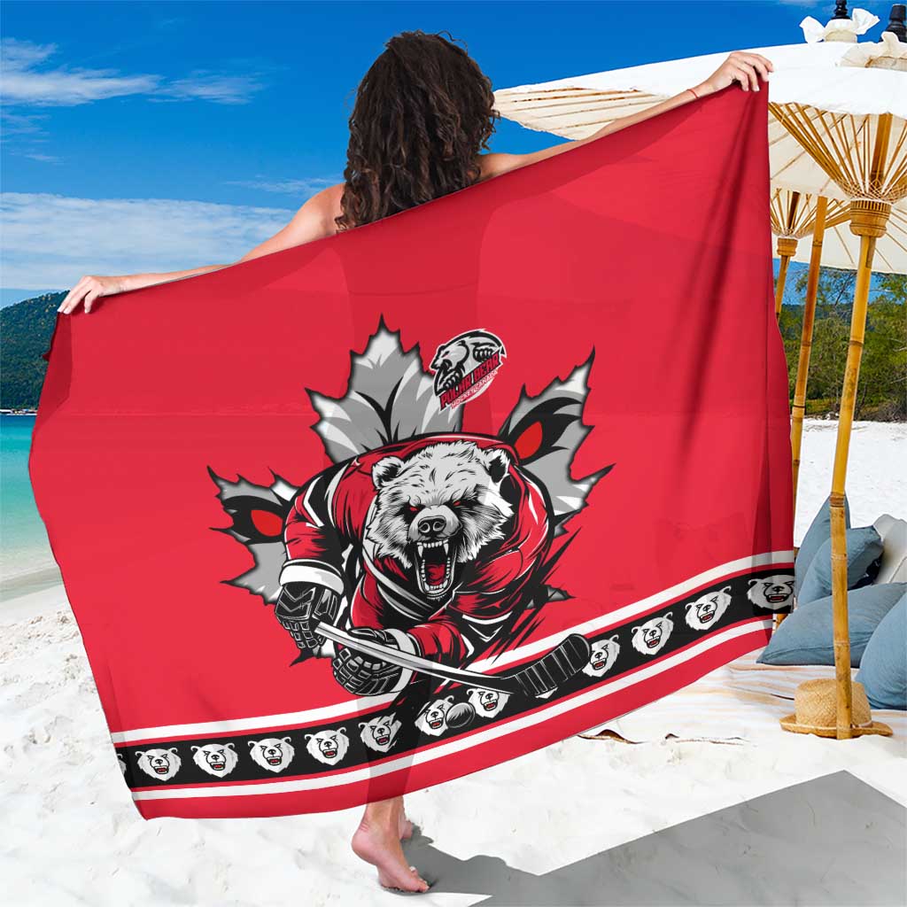 Polar Bear Hockey Canada Sarong Maple Leaf Ice Warrior