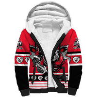 Personalized Polar Bear Hockey Canada Sherpa Hoodie Maple Leaf Ice Warrior