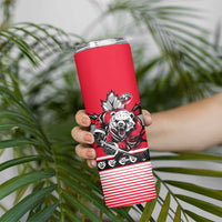 Polar Bear Hockey Canada Skinny Tumbler Maple Leaf Ice Warrior