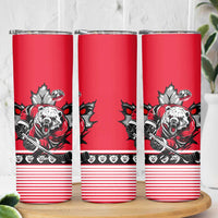 Polar Bear Hockey Canada Skinny Tumbler Maple Leaf Ice Warrior