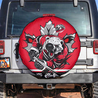 Polar Bear Hockey Canada Spare Tire Cover Maple Leaf Ice Warrior