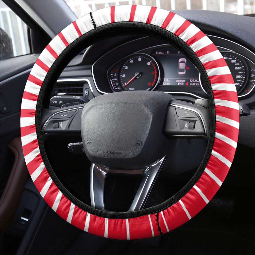Polar Bear Hockey Canada Steering Wheel Cover Maple Leaf Ice Warrior