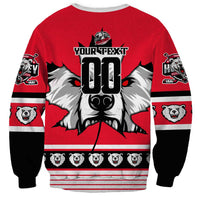 Personalized Polar Bear Hockey Canada Sweatshirt Maple Leaf Ice Warrior