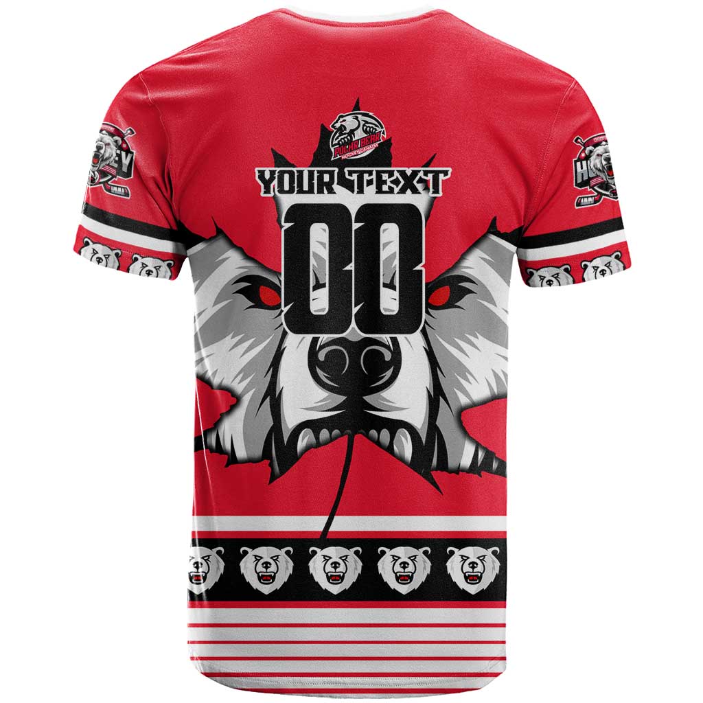 Personalized Polar Bear Hockey Canada T Shirt Maple Leaf Ice Warrior