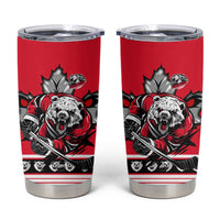 Polar Bear Hockey Canada Tumbler Cup Maple Leaf Ice Warrior