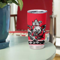 Polar Bear Hockey Canada Tumbler Cup Maple Leaf Ice Warrior