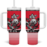 Polar Bear Hockey Canada Tumbler With Handle Maple Leaf Ice Warrior