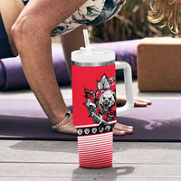 Polar Bear Hockey Canada Tumbler With Handle Maple Leaf Ice Warrior