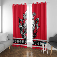 Polar Bear Hockey Canada Window Curtain Maple Leaf Ice Warrior