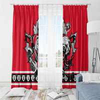 Polar Bear Hockey Canada Window Curtain Maple Leaf Ice Warrior