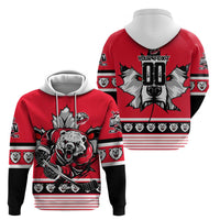 Personalized Polar Bear Hockey Canada Zip Hoodie Maple Leaf Ice Warrior