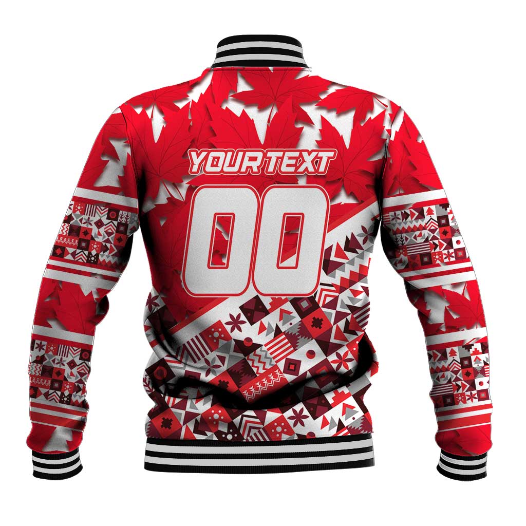 Personalized Canada Hockey Helmet Baseball Jacket Maple Leaf Pattern