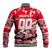 Personalized Canada Hockey Helmet Baseball Jacket Maple Leaf Pattern