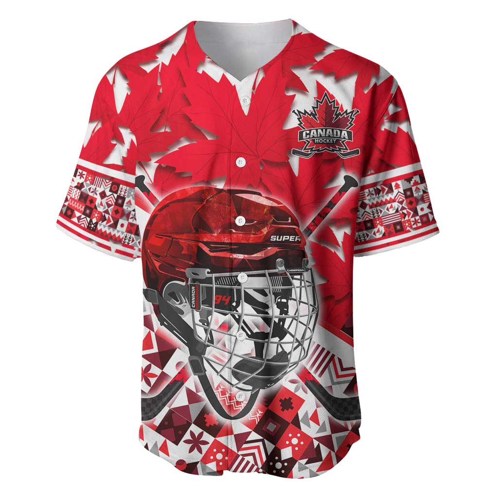 Personalized Canada Hockey Helmet Baseball Jersey Maple Leaf Pattern
