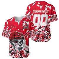 Personalized Canada Hockey Helmet Baseball Jersey Maple Leaf Pattern