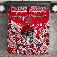 Canada Hockey Helmet Bedding Set Maple Leaf Pattern