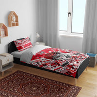 Canada Hockey Helmet Bedding Set Maple Leaf Pattern